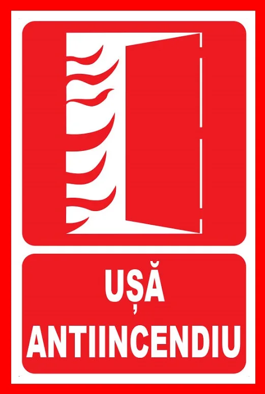 Placuta pentru usa antiincendiu