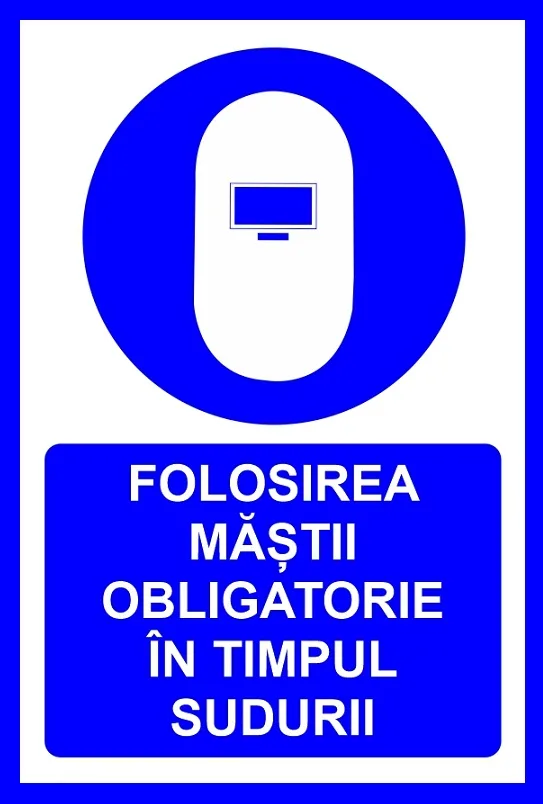 Placute pentru folosirea mastii obligatorie in timpul sudurii