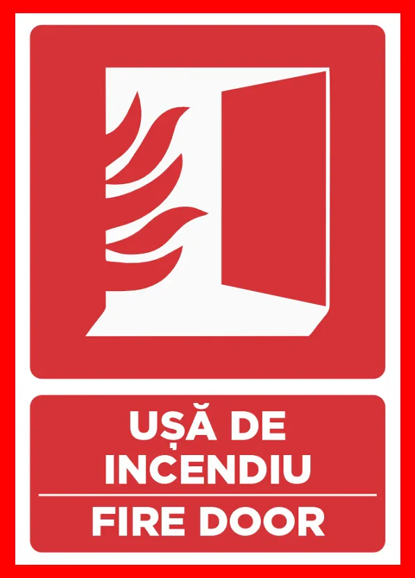 Placuta pentru usa de incendiu fire door