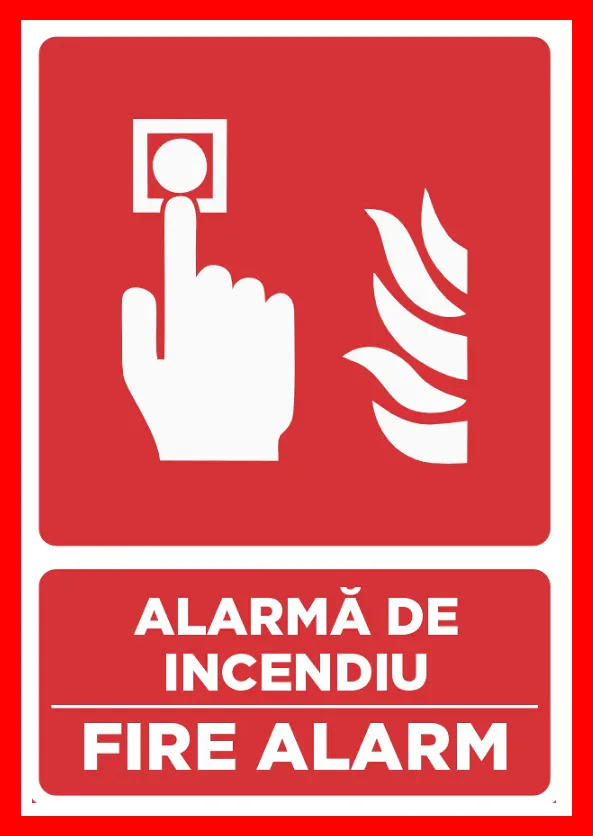 Placuta pentru alarma de incendiu fire alarm