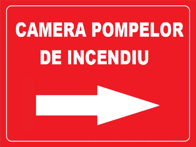Placuta pentru camera pompelor de incendiu spre dreapta