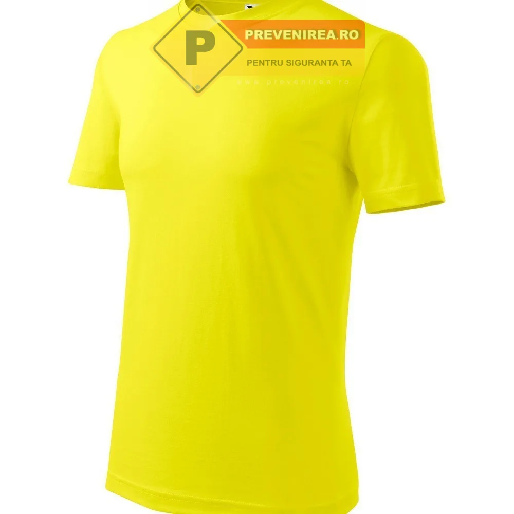 Tricou galben deschis clasic de barbat