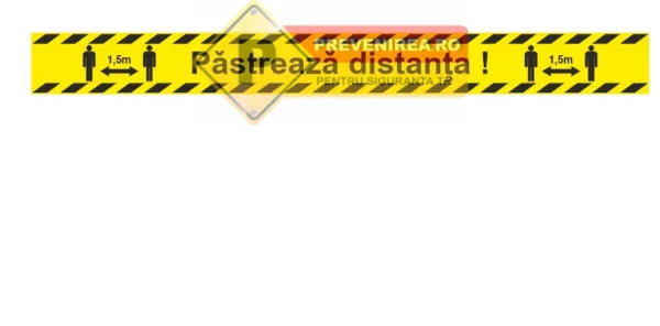 Bandă Galbenă Autocolantă cu Mesaj Personalizat - Logo sau Imagine