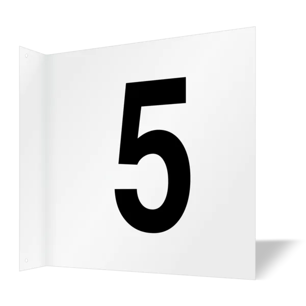 Semn de culoare proiectat numărul 5 fata verso