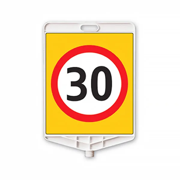 Semn dreptunghiular din plastic limită de viteză maximă 30 km