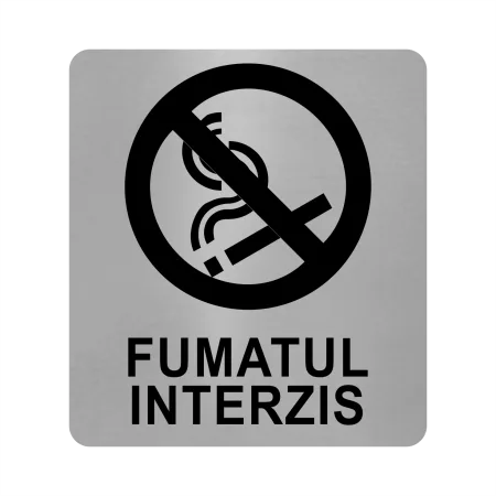 Placuta din aluminiu pentru fumatul interzis