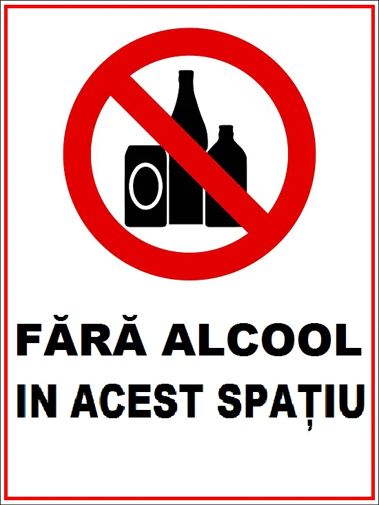 Placuta fara alcool in acest spatiu