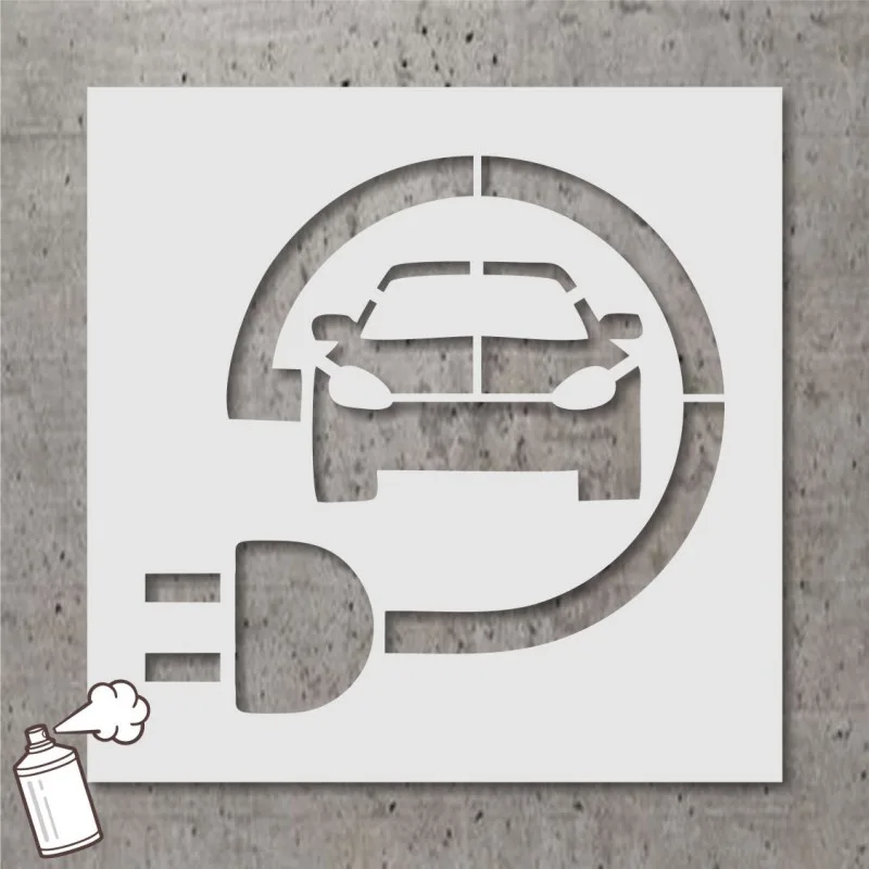 Șablon marcaj parcare electrică - inscripționare durabilă pentru spații EV