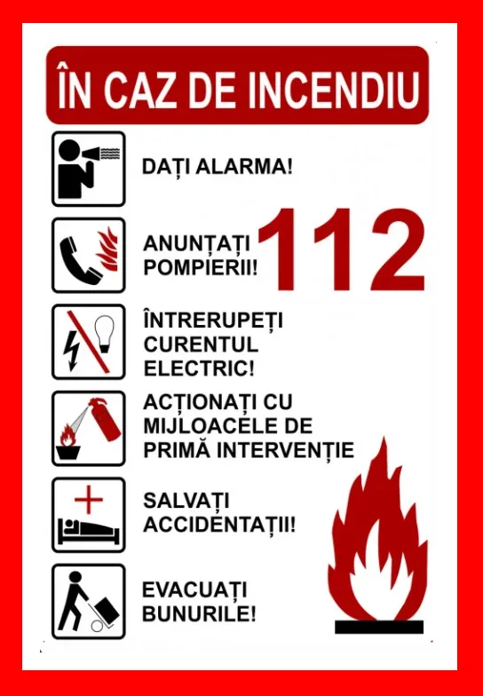 Placuta 112 in caz de incendiu