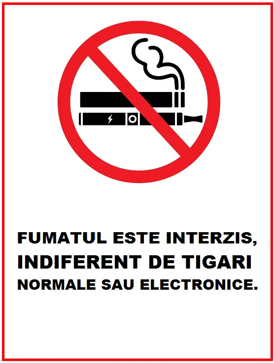 Placuta fumatul este interzis indiferent de tigari