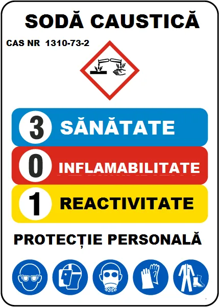 Plăcuță ADR Sodă Caustică Soluție pentru Transport (Cisterne și Camioane)
