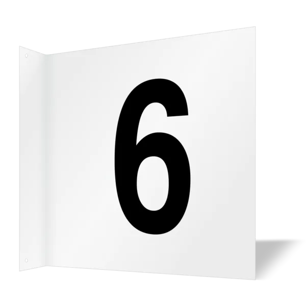 Semn de culoar proiectat numărul 6 fata verso
