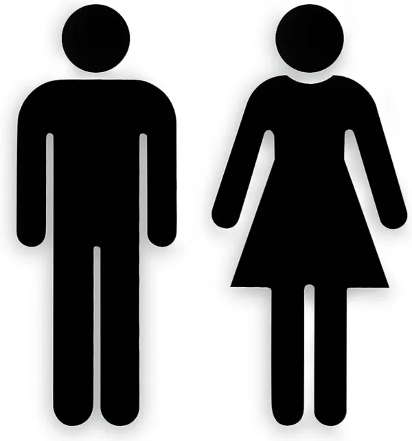 Men and Women Bathroom Decor sign