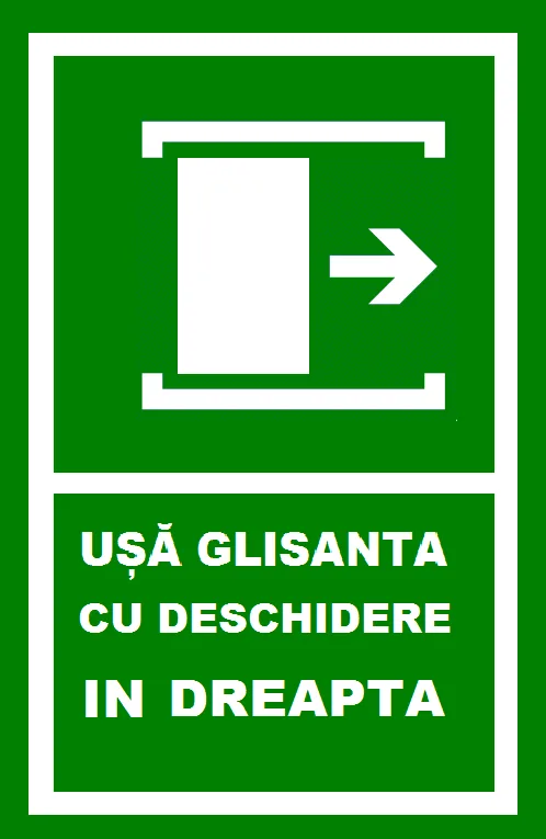 placuta pentru usa glisanta spre dreapta