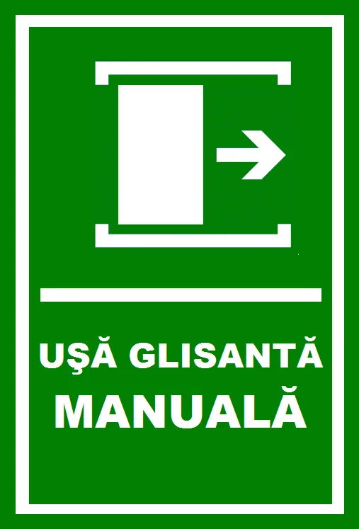 Placuta pentru usa manuala glisanta sprea dreapta