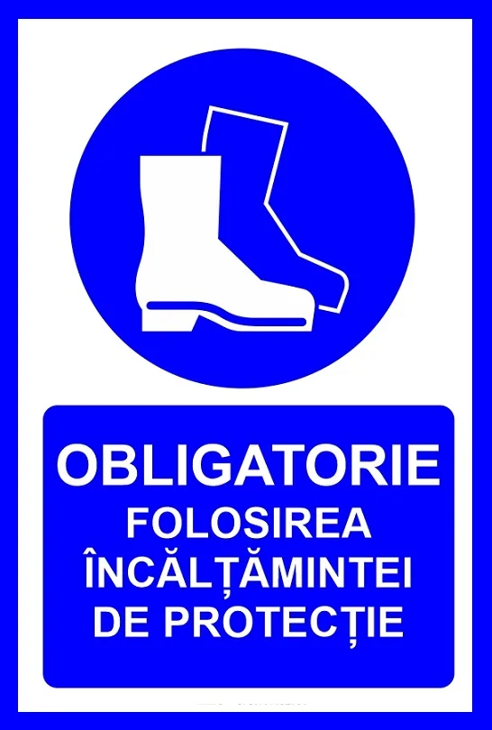 Placuta obligatorie folosirea incaltamintei de protectie