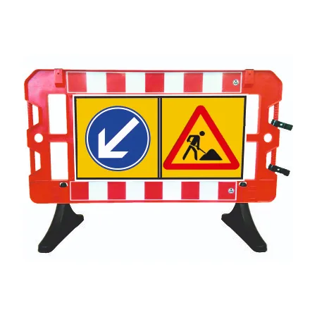 Gard Semnalizare Lucrări cu Ocolire - Personalizat, Stânga sau Dreapta, Siguranță Rutieră Garantată