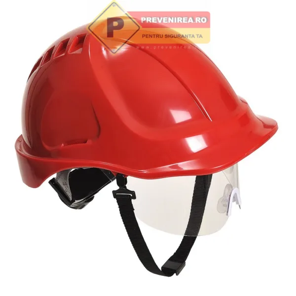 Cască de Protecție Roșie - Ideală pentru Electricieni și Lucrări pe Șantier