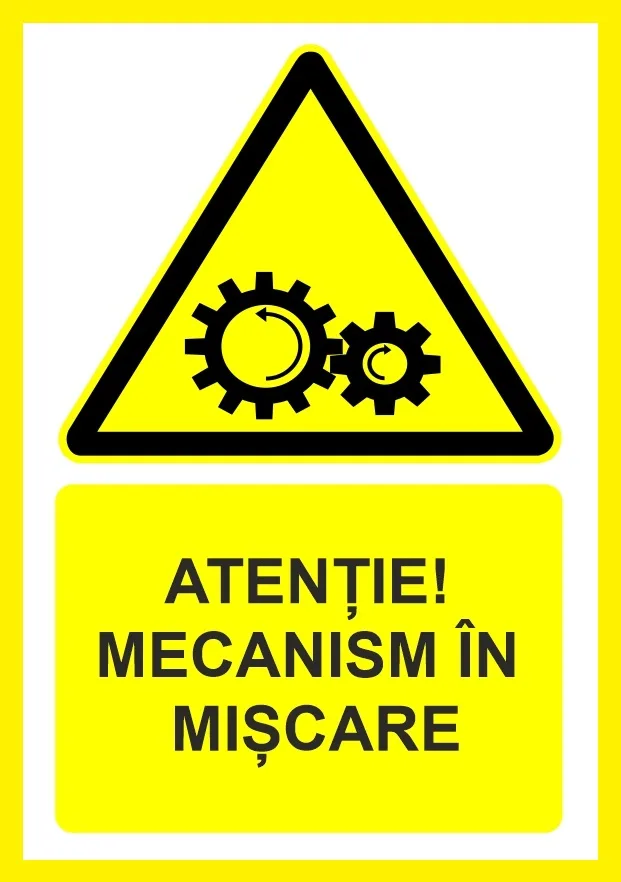 Placuta atentie mecanism in miscare