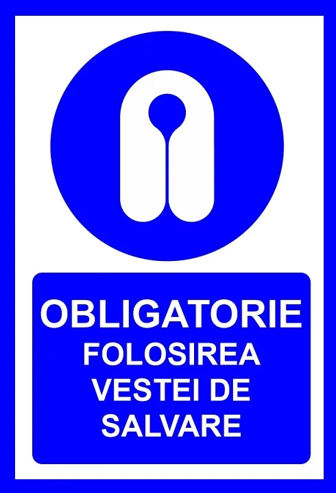 Placuta obligatorie folosirea vestei de salvare