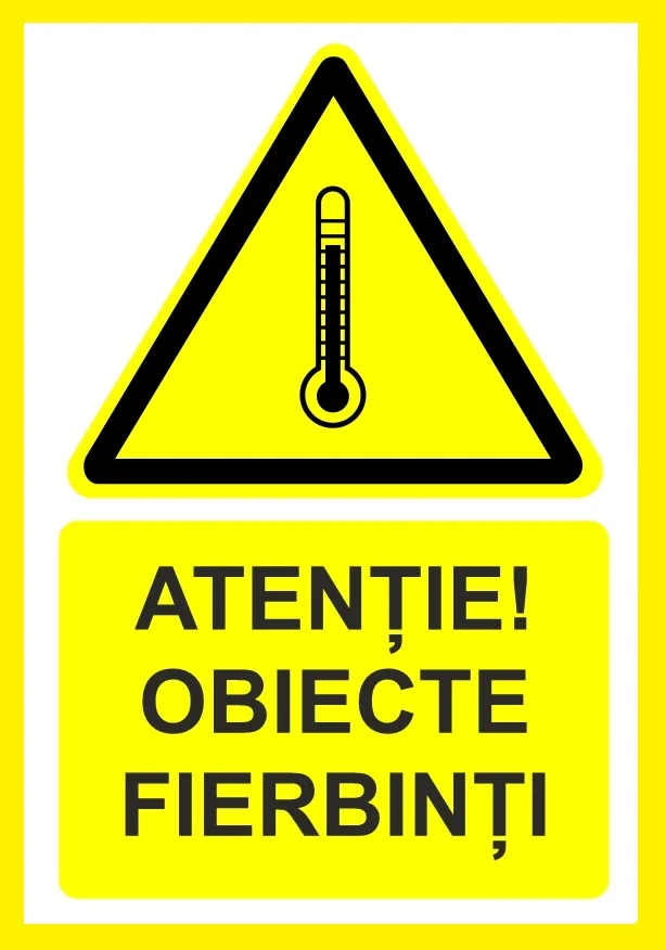 Placuta atentie obiecte fierbinti