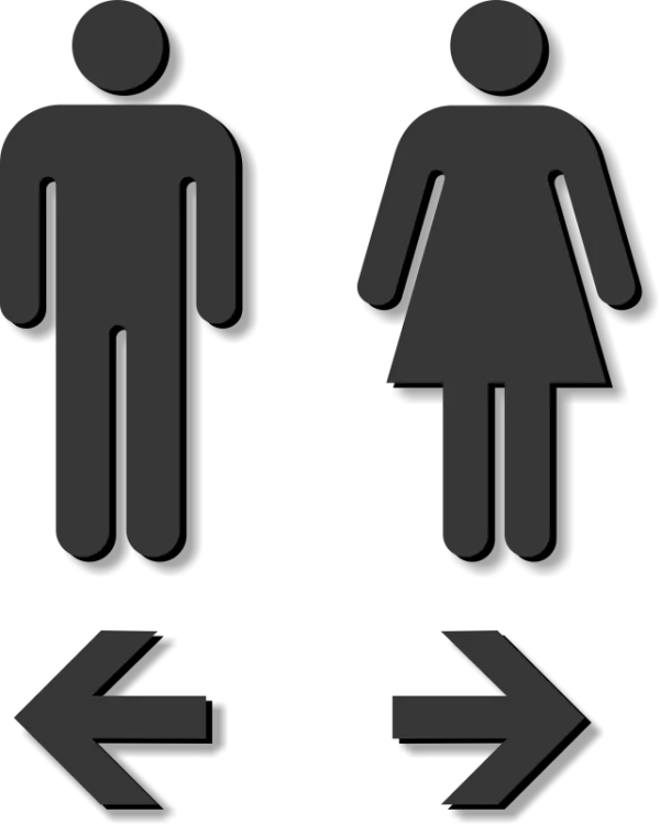 Toilet Sign for Men and Women Set of 2