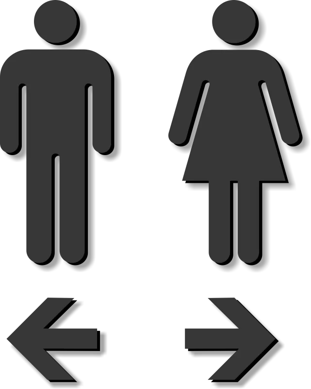 Toilet Sign for Men and Women Set of 2