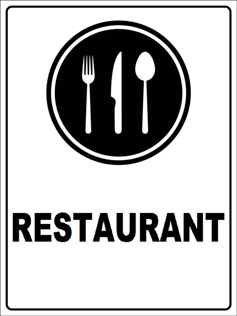 Placuta reflectorizanta pentru restaurant