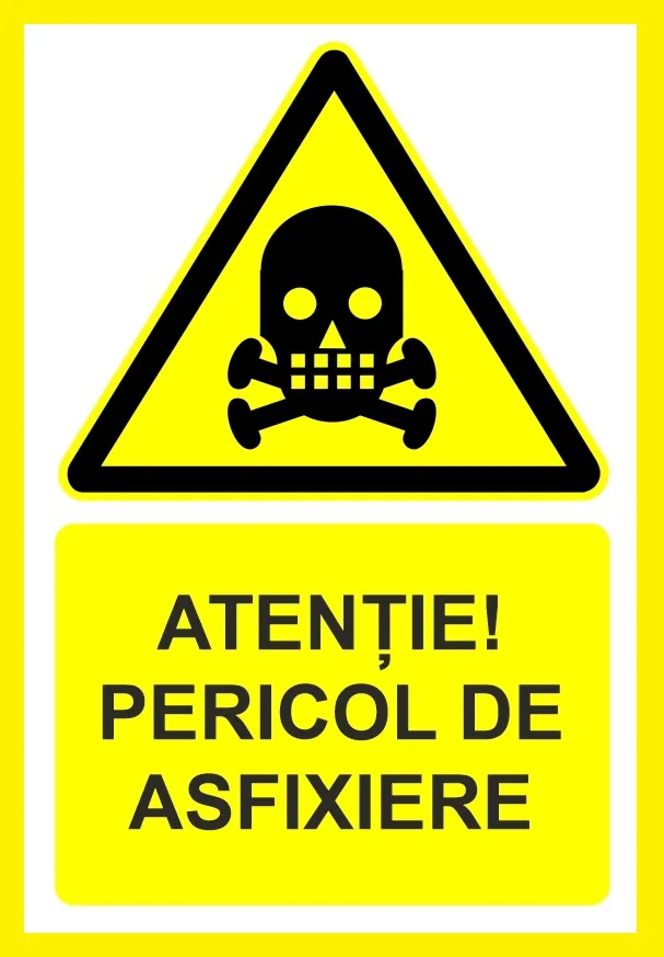 Placuta atentie pericol de asfixiere