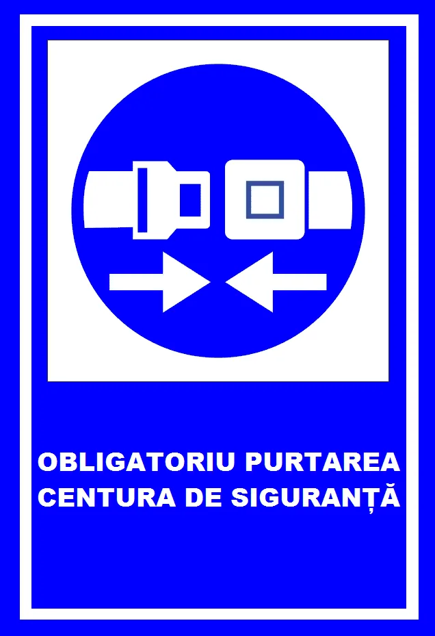 placuta obligatoriu purtarea centura de siguranta