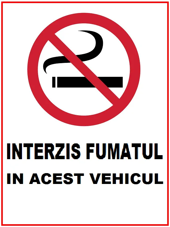 Placuta interzis fumatul in acest vehicul