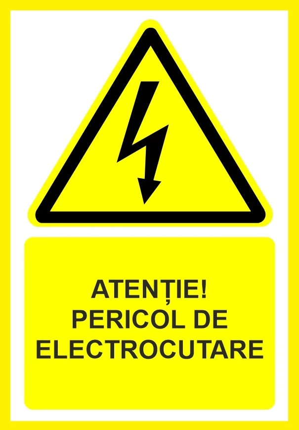 Placuta atentie pericol de electrocutare