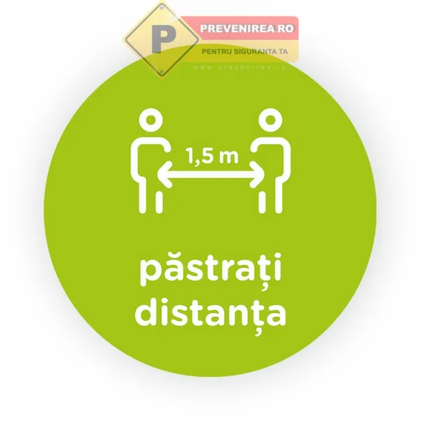 Semn verde deschis pastrati distanta