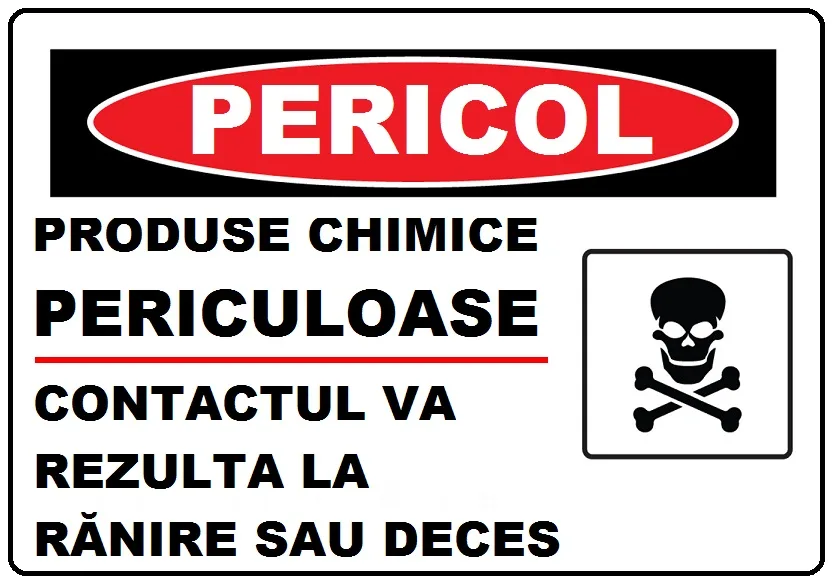 Placuta produse chimice periculoase pericol de moarte
