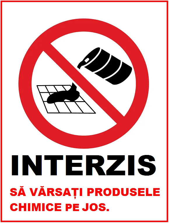 Placuta interzis sa varsati produsele chimice pe jos