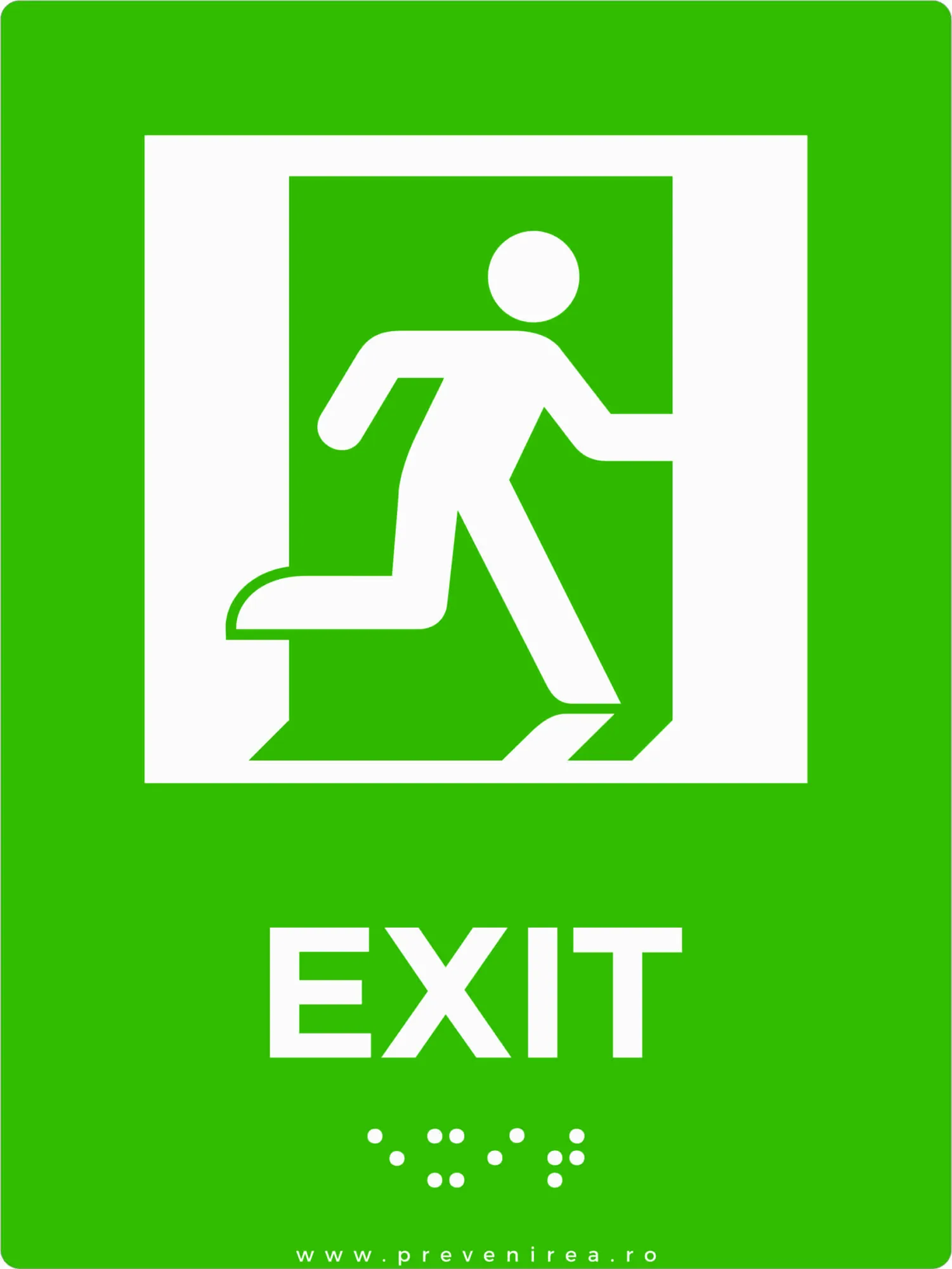Plăcuță „EXIT / IEȘIRE” pentru nevăzători - Siguranță și accesibilitate completă