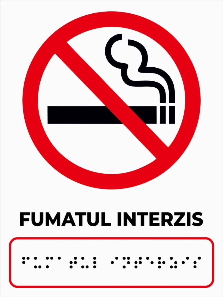 Placute braille pentru fumatul interzis