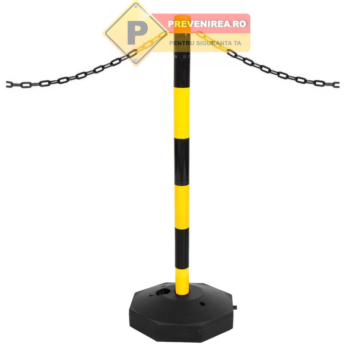 Stalpi din plastic galben cu negru
