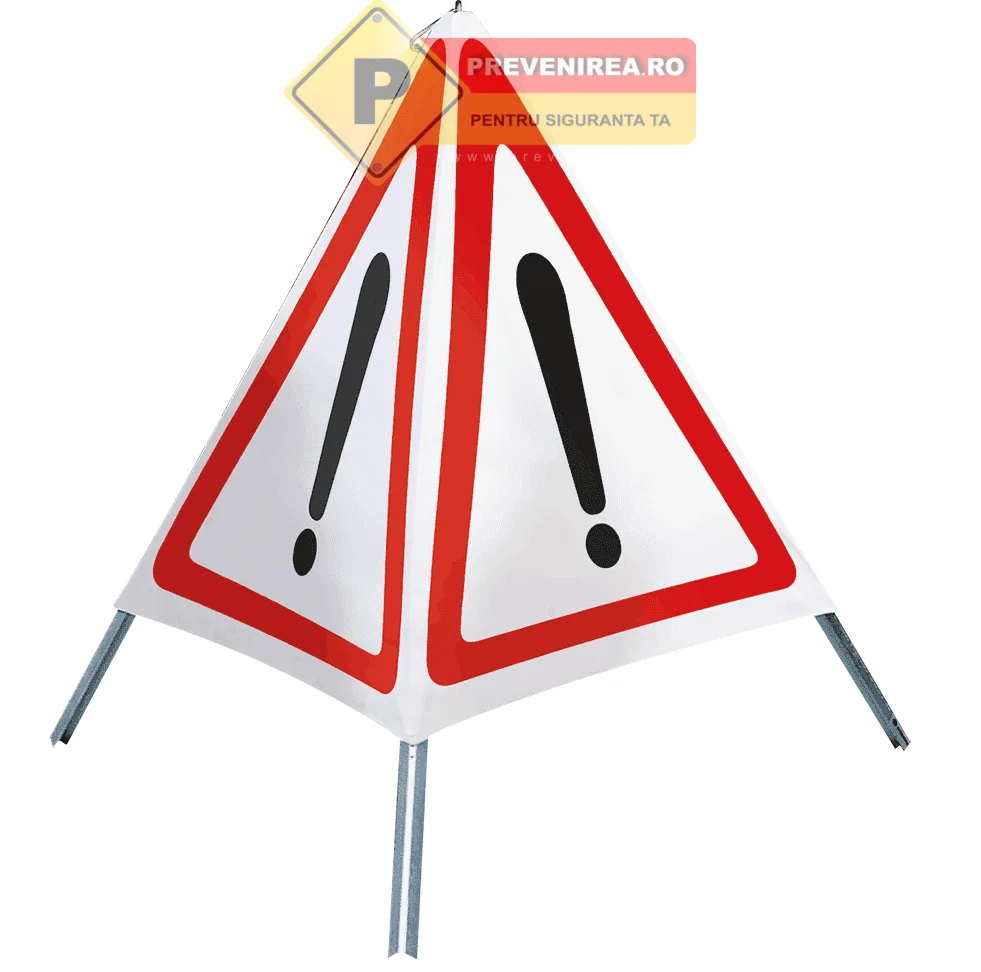 Indicator Triunghi Mobil Pericol de Alunecare cu 3 Laturi