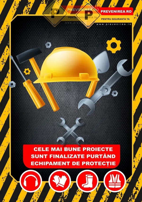 Afiș Protecția Muncii - Regulile Esențiale de Siguranță