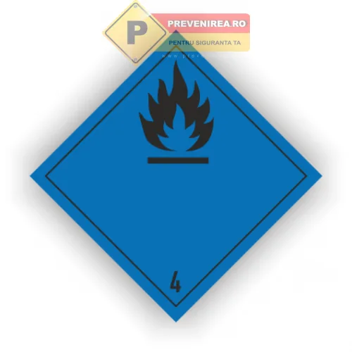 Etichete chimice Clasa 4 - Substanțe reactive cu apa și pericol de incendiu