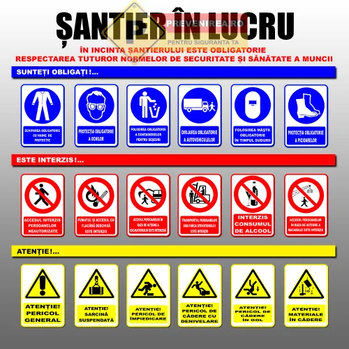 Panou pentru santier in lucru