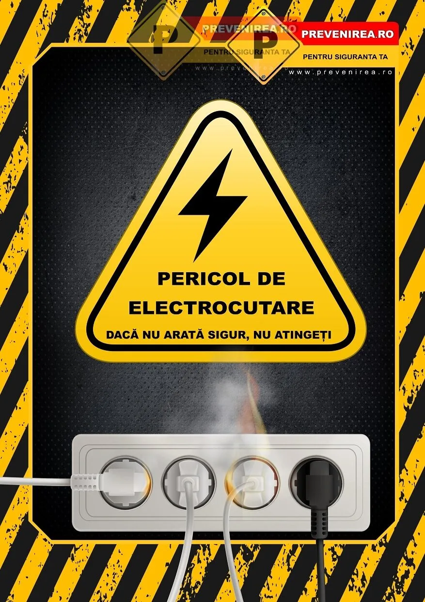 Afișe Pericol Electric - Protecție și Siguranță la Locul de Muncă