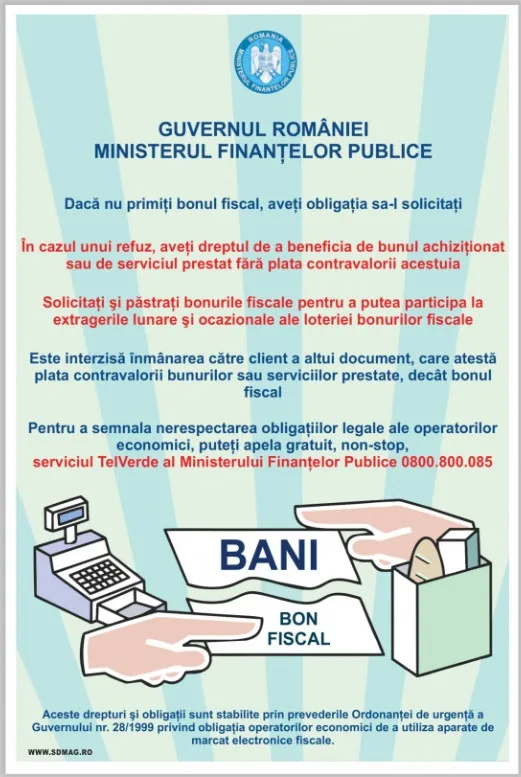 Indicator Atenție la bonul fiscal! Dacă nu îl primiți, trebuie să îl solicitați
